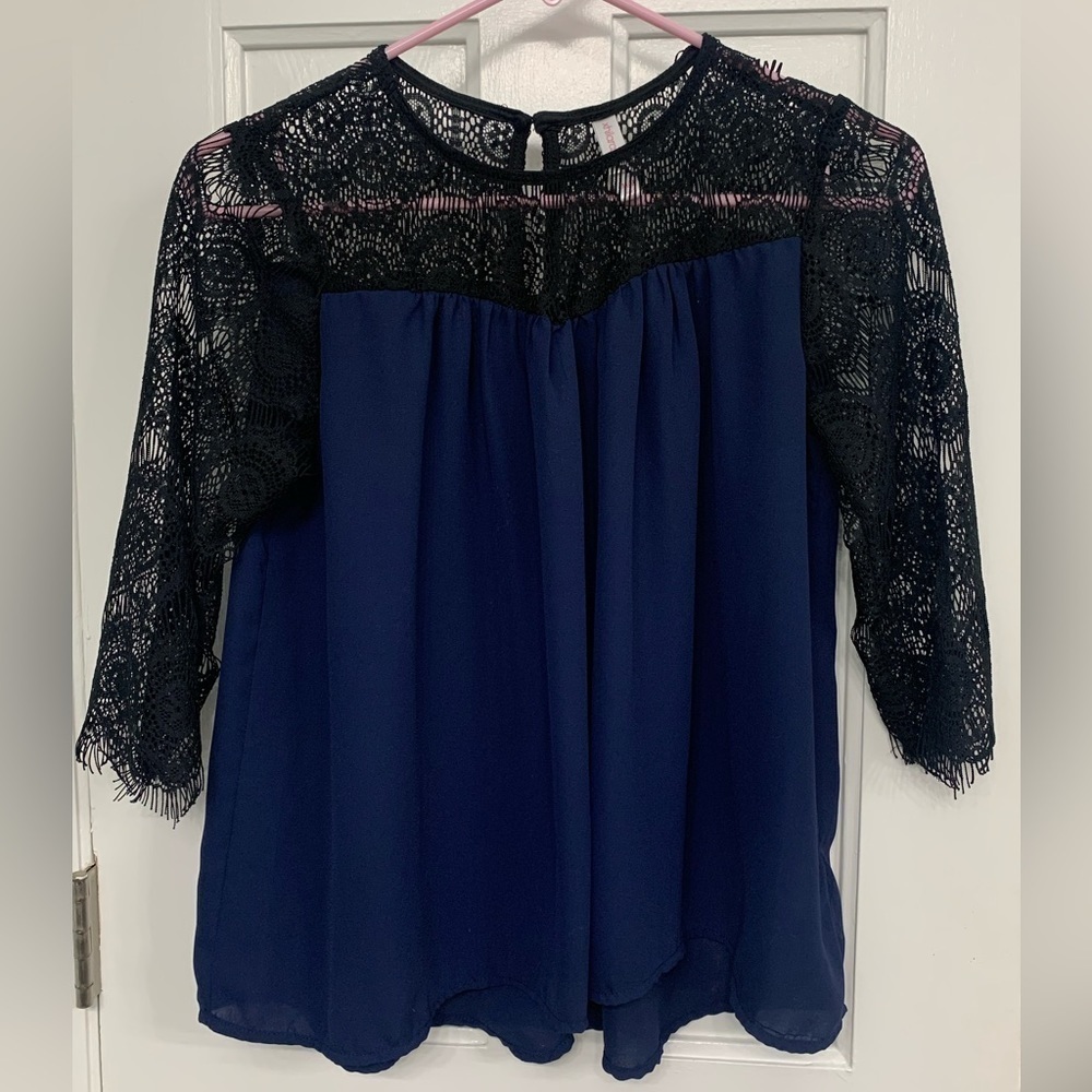 Xhileration Lace Trimmed Top Sz Med Whimsigoth Fairycore Romantic Vibe